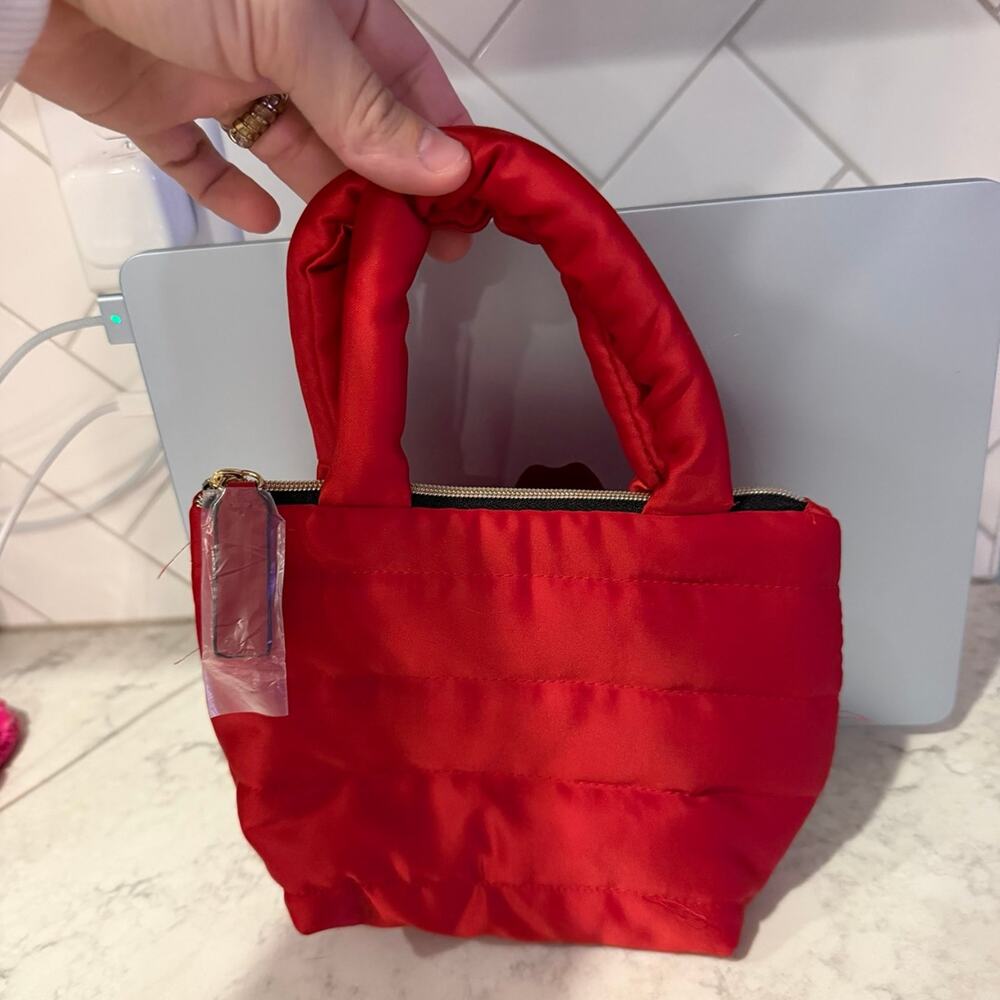 Estée Lauder Red Puffer Quilted Mini Tote Bag